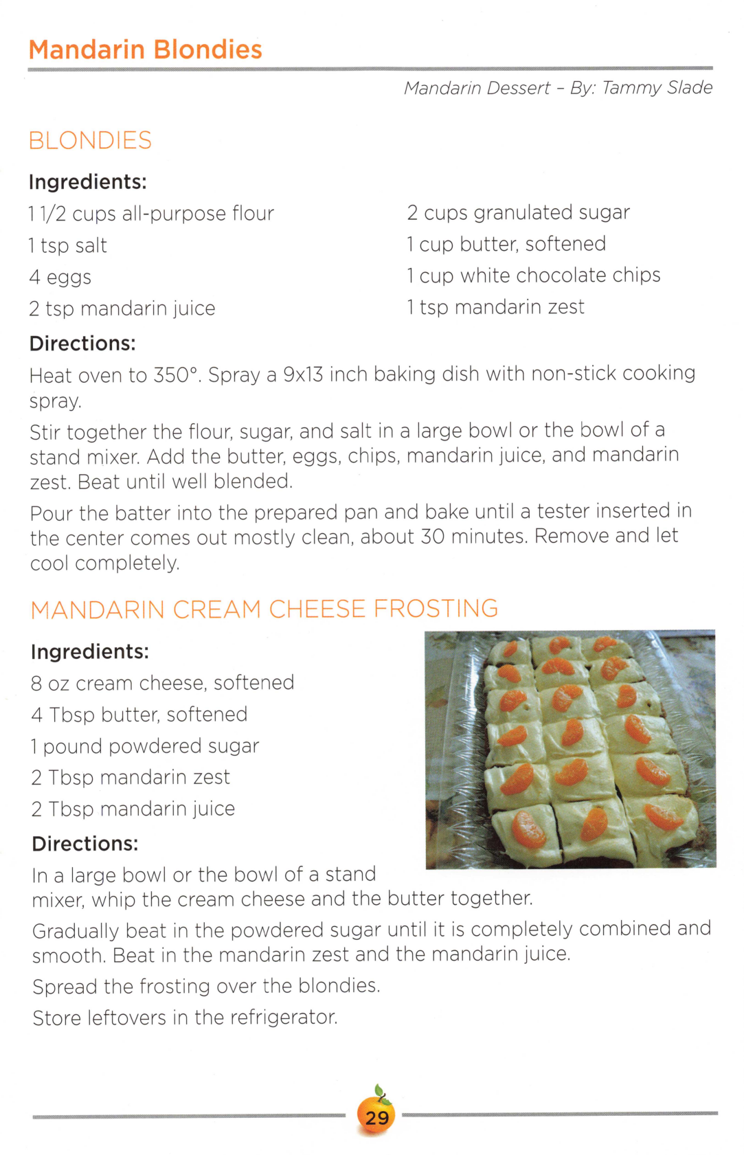 Mandarin Blondies